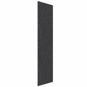 Denpanels Akustikpaneel in Schwarz mit Marmor-Optik, laminiertes MDF, 240x60 cm.
