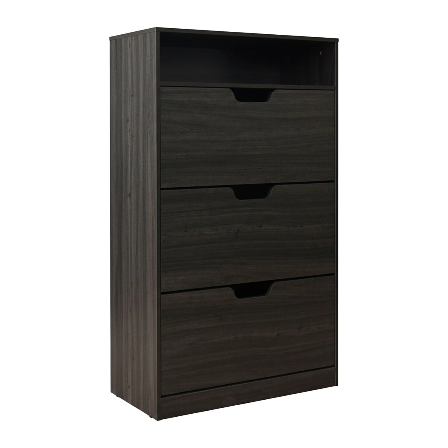 Relaxdays Schuhkipper Holzwerkstoff Grau Offenes Fach 140 cm x 80 cm x 24 cm