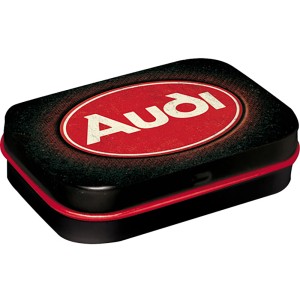 Nostalgic-Art Pillendose mit Audi Logo in Rot. Praktischer Küchenhelfer mit Retro-Design.