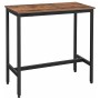 Songmics Bartisch Delon, 40x100x90 cm, braun-schwarz. Vintage Küchentisch mit Metallgestell.