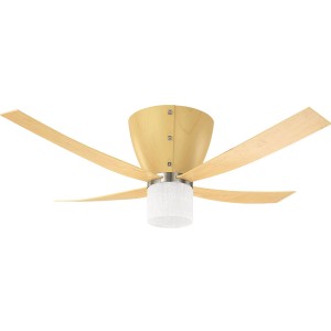 Deckenventilator Valhalla von Hunter Fans, Buche hell, 132 cm Durchmesser, mit Lampe und Fernbedienung.