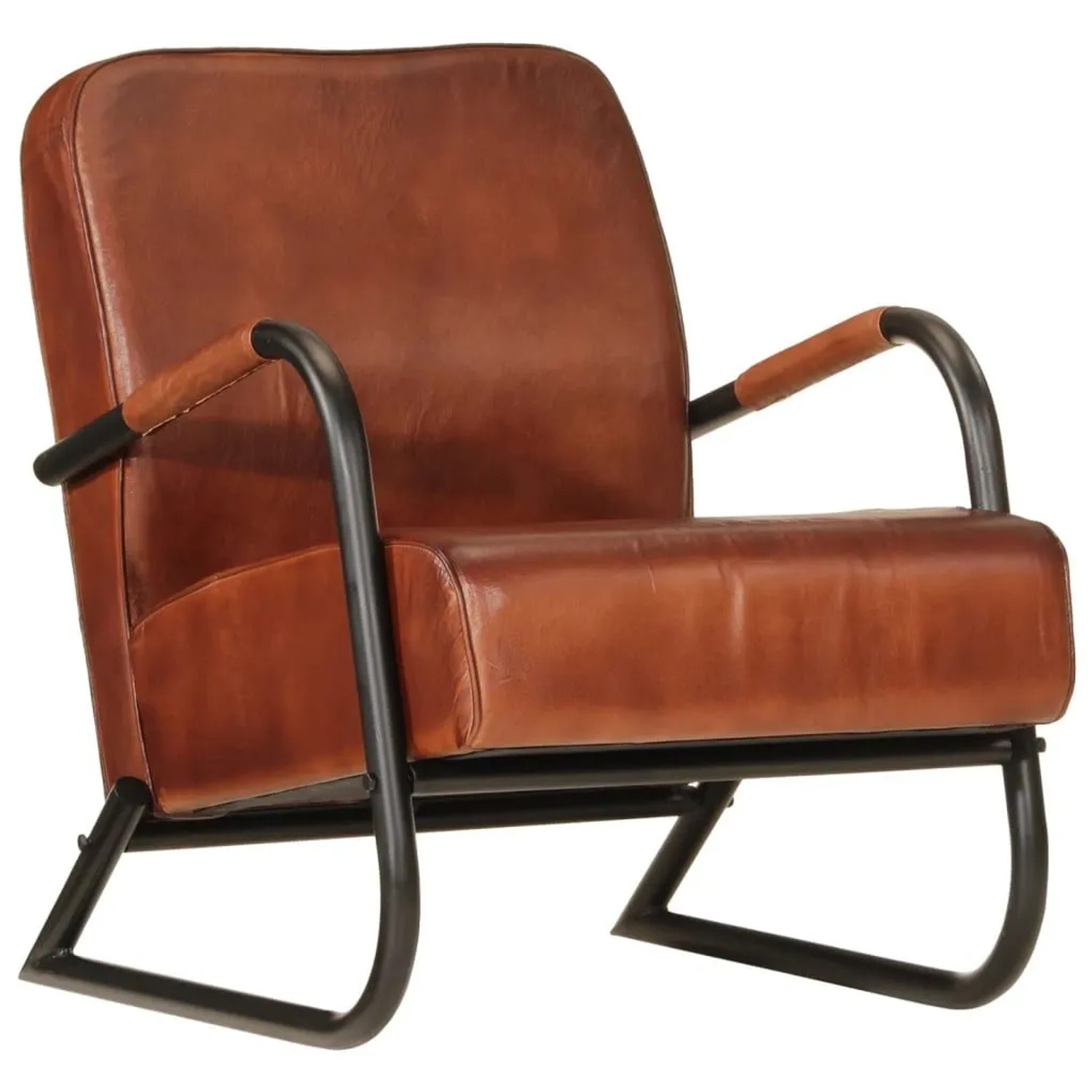 vidaXL Sessel Braun Echtleder 359631