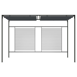 Anthrazitfarbener vidaXL Pavillon 4x3m mit ausziehbarem Dach für Garten & Terrasse.