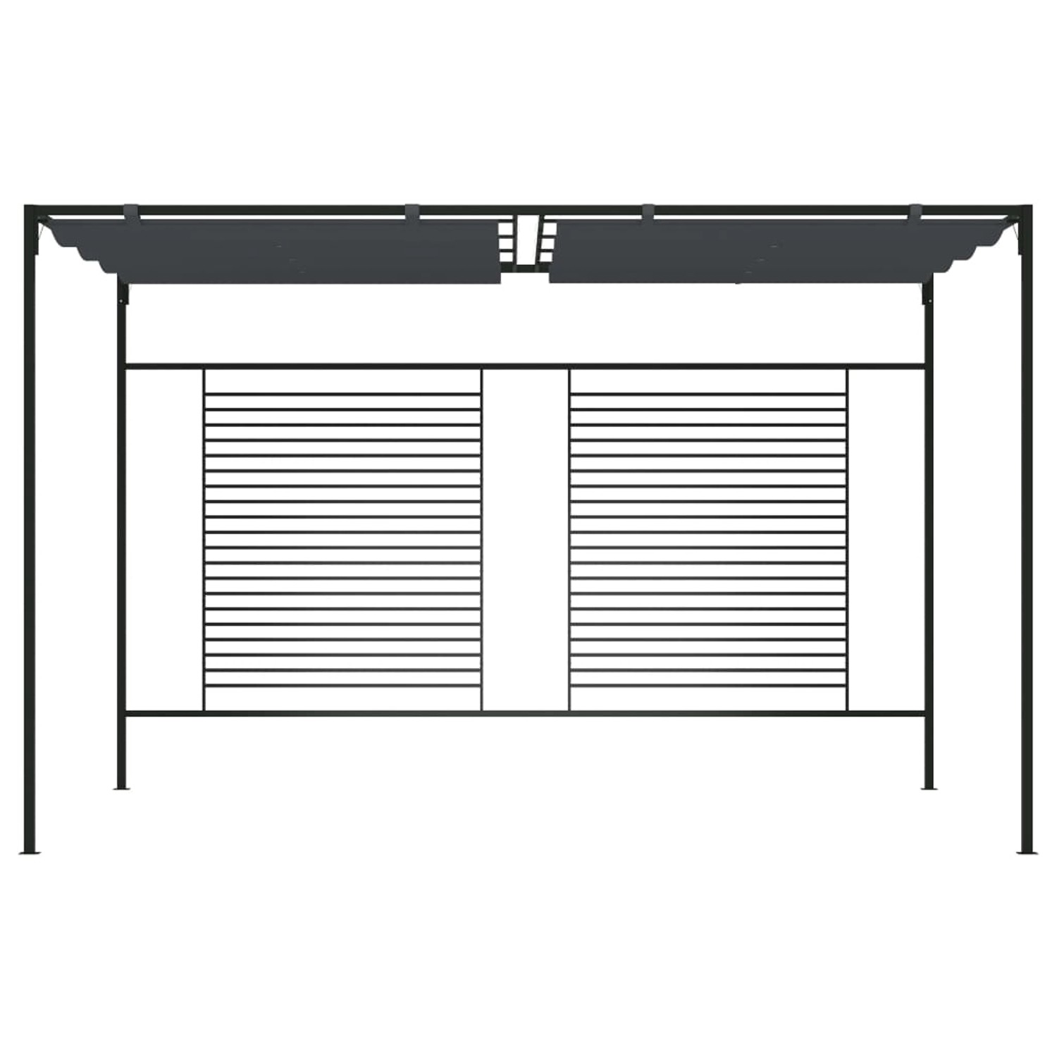 vidaXL Pavillon mit Ausziehbarem Dach 4x3x2,3 m Anthrazit 180 g/m2