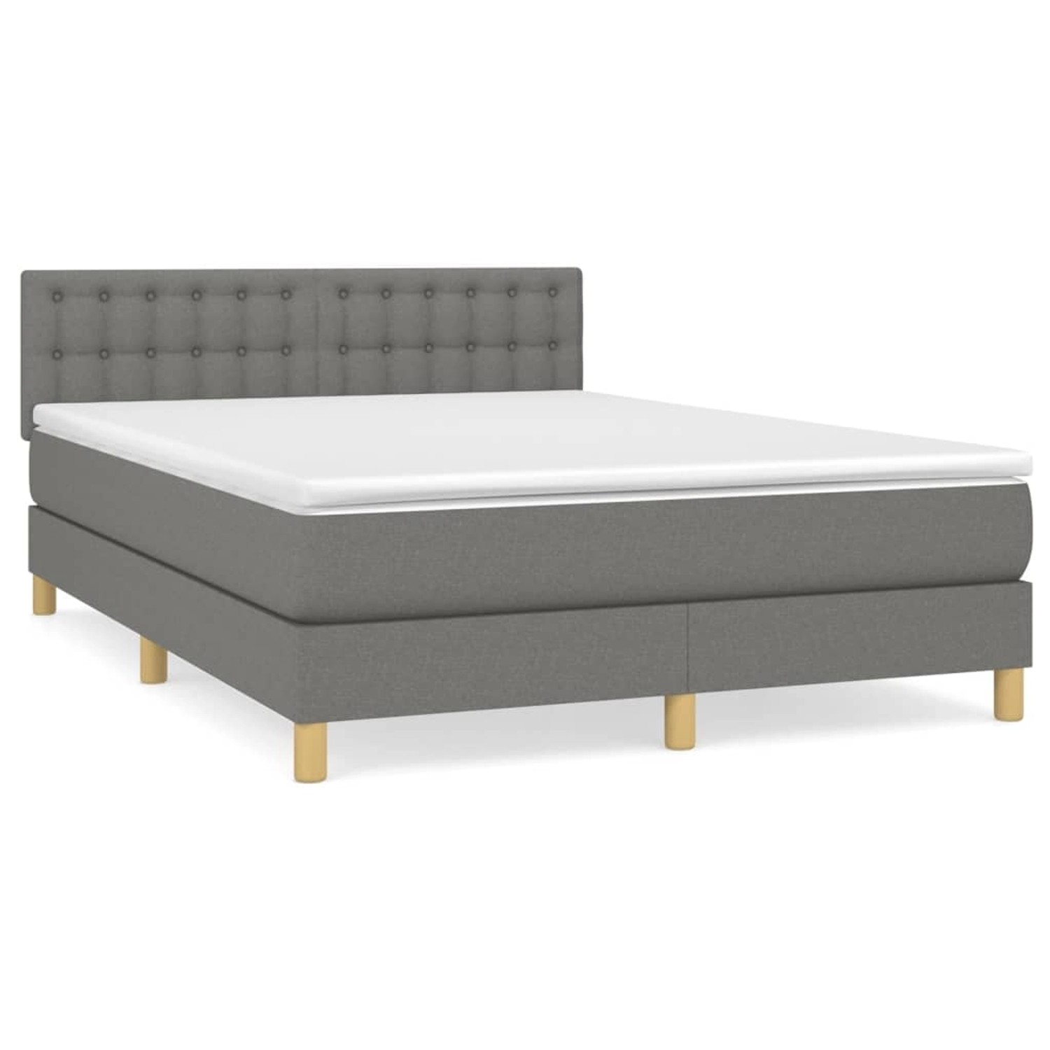 vidaXL Boxspringbett mit Matratze Dunkelgrau 140x190 cm Stoff 3140930 günstig online kaufen