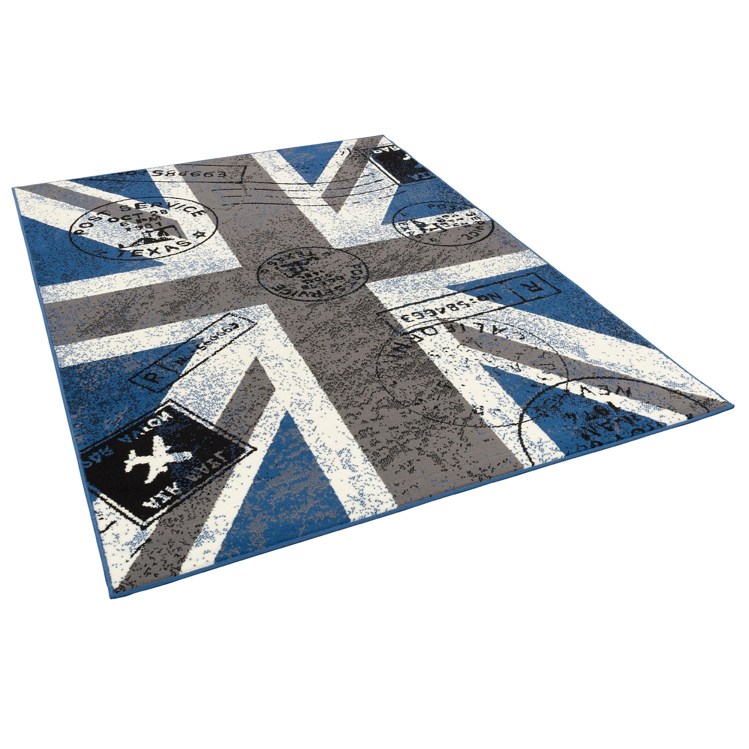 Teppich Trendline Union Jack Grau Blau 120x170cm günstig online kaufen