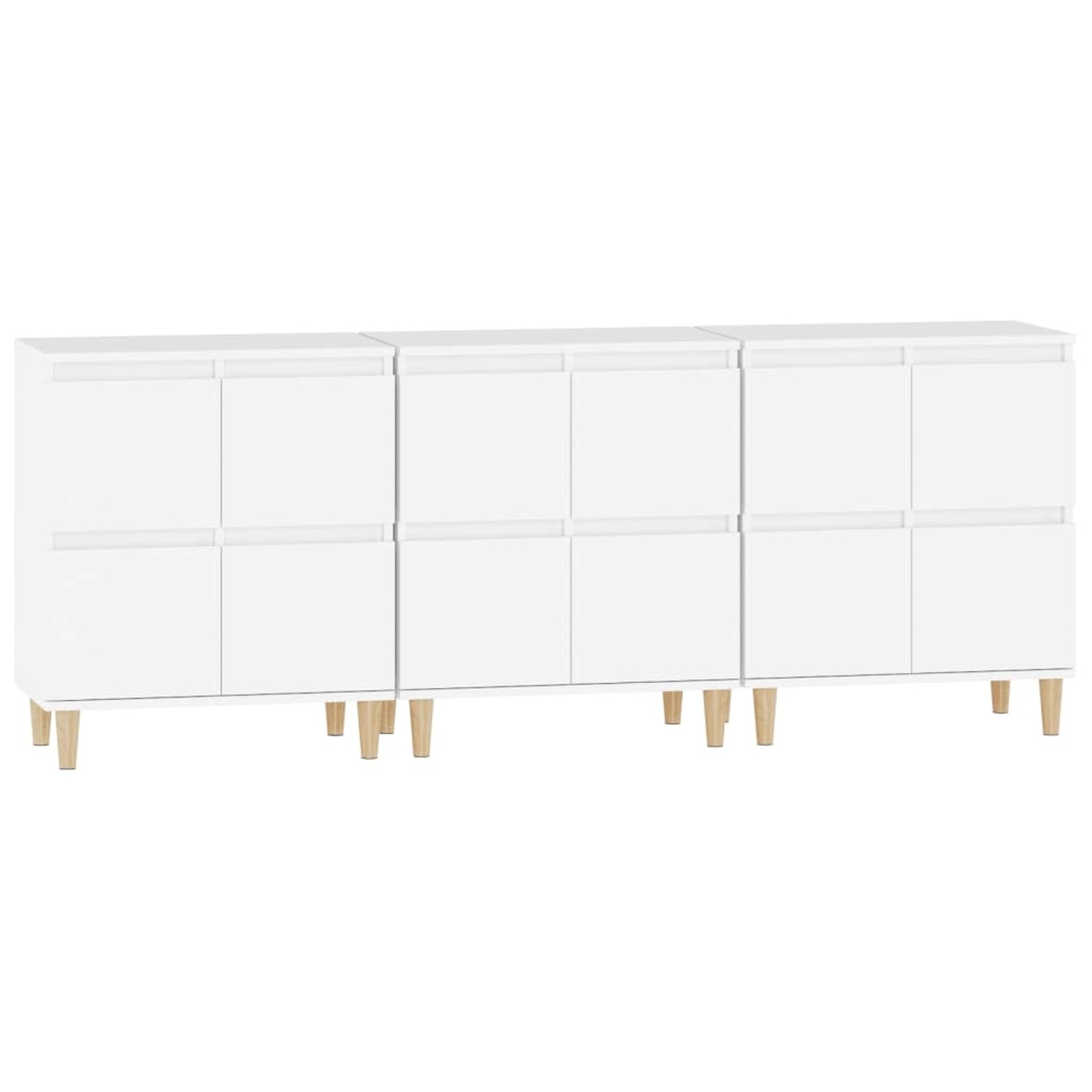 vidaXL Sideboards 3 Stk Weiß 60x35x70 cm Holzwerkstoff 3185767