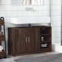 vidaXL Waschbeckenunterschrank in Braun Eichen-Optik mit Stauraum.