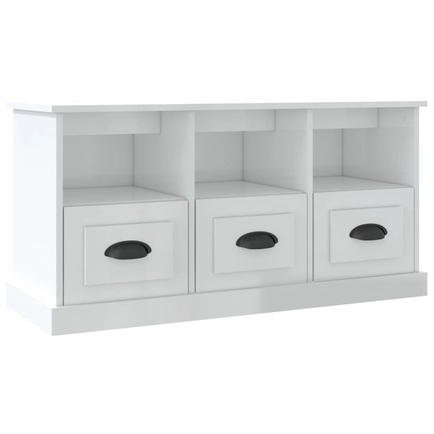 vidaXL TV-Schrank Hochglanz-Weiß 100x35x50 cm Holzwerkstoff 816290