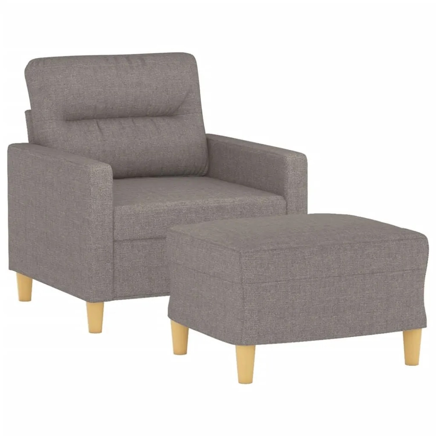 vidaXL Sessel mit Hocker Taupe 60 cm Stoff 3201072