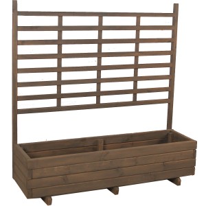 Gaspo Pflanzkasten Gmunden mit Spalier, 136x136x37 cm, Vintage Grau. Ideal für Garten und Terrasse.