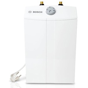 Bosch Kleinspeicher Tronic Store Compact, weißer Warmwasserspeicher mit Temperaturregler.