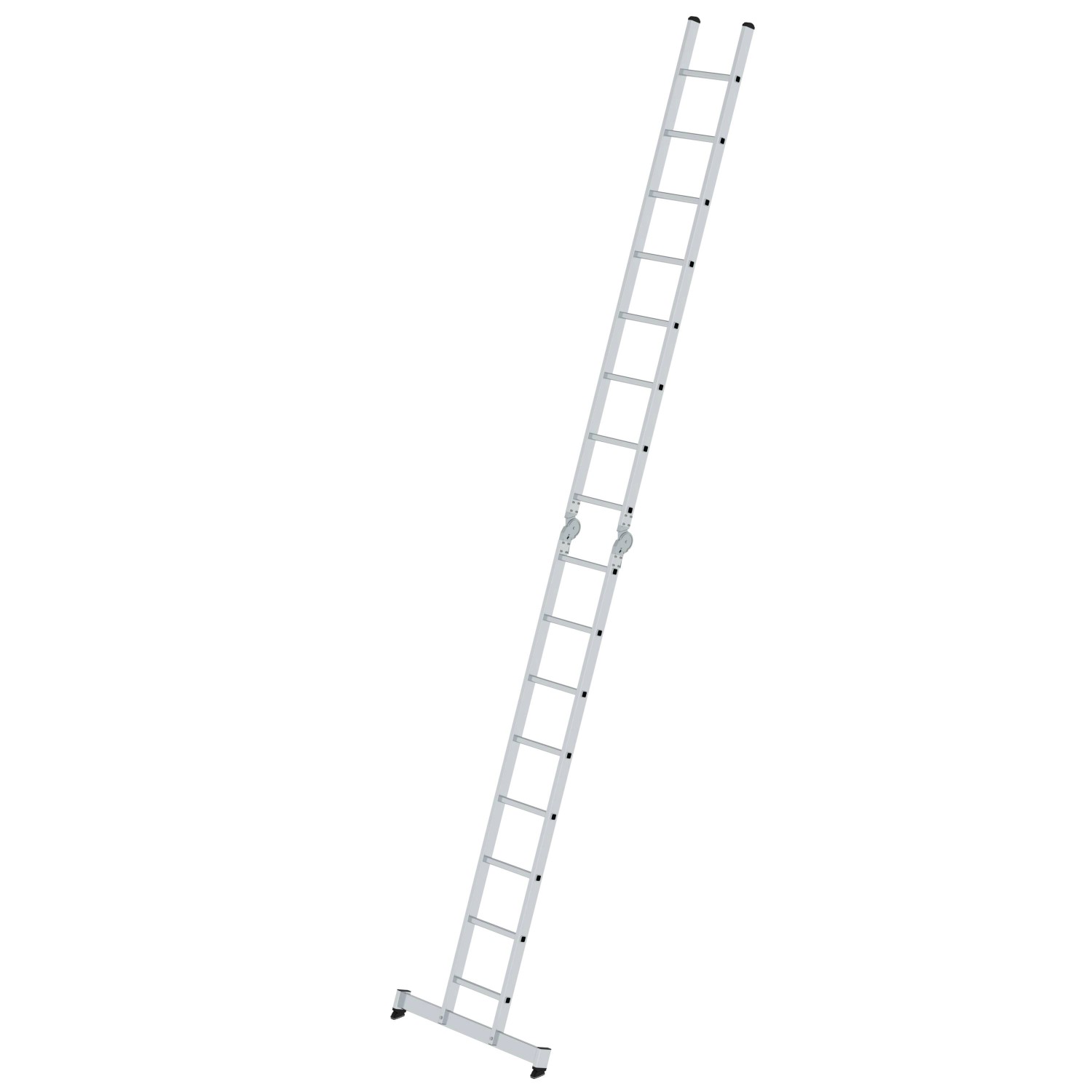 PROREGAL 2-teilige Klappleiter mit Traverse, 2x8 Sprossen, aus Aluminium.