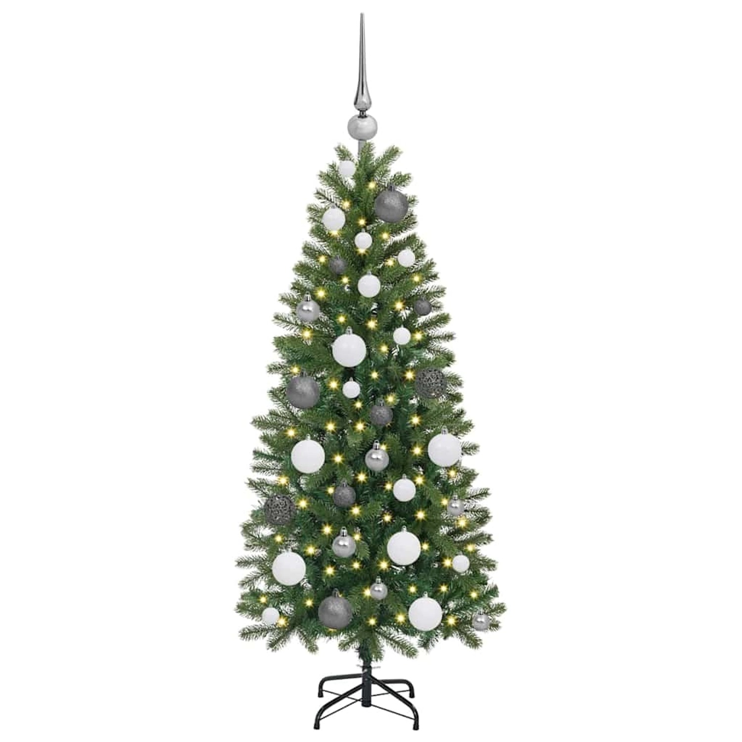 vidaXL Künstlicher Weihnachtsbaum mit 150 LEDs Grün 120 cm PE und PVC 3397327