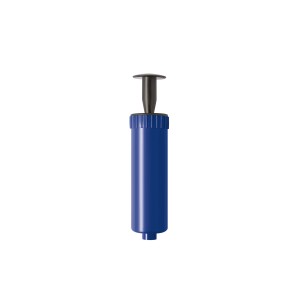 LUX Ölwechsel-Service Kit: Blaue Pumpe mit schwarzem Griff für Rasenmäher und Gartengeräte.