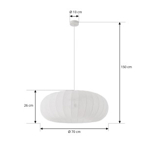 Weiße Lindby Pendelleuchte Helin aus Textil, skandinavisches Design, 3-flammig, E27.
