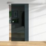 Anthrazit Glasschiebetür ESG, 2060x940mm, für barrierefreies Wohnen. Glastür ohne Schienen-Set.