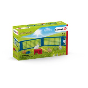 Schleich Farm World Zuhause für Kaninchen und Meerschweinchen Spielzeug-Set, detailgetreu und pädagogisch wertvoll.