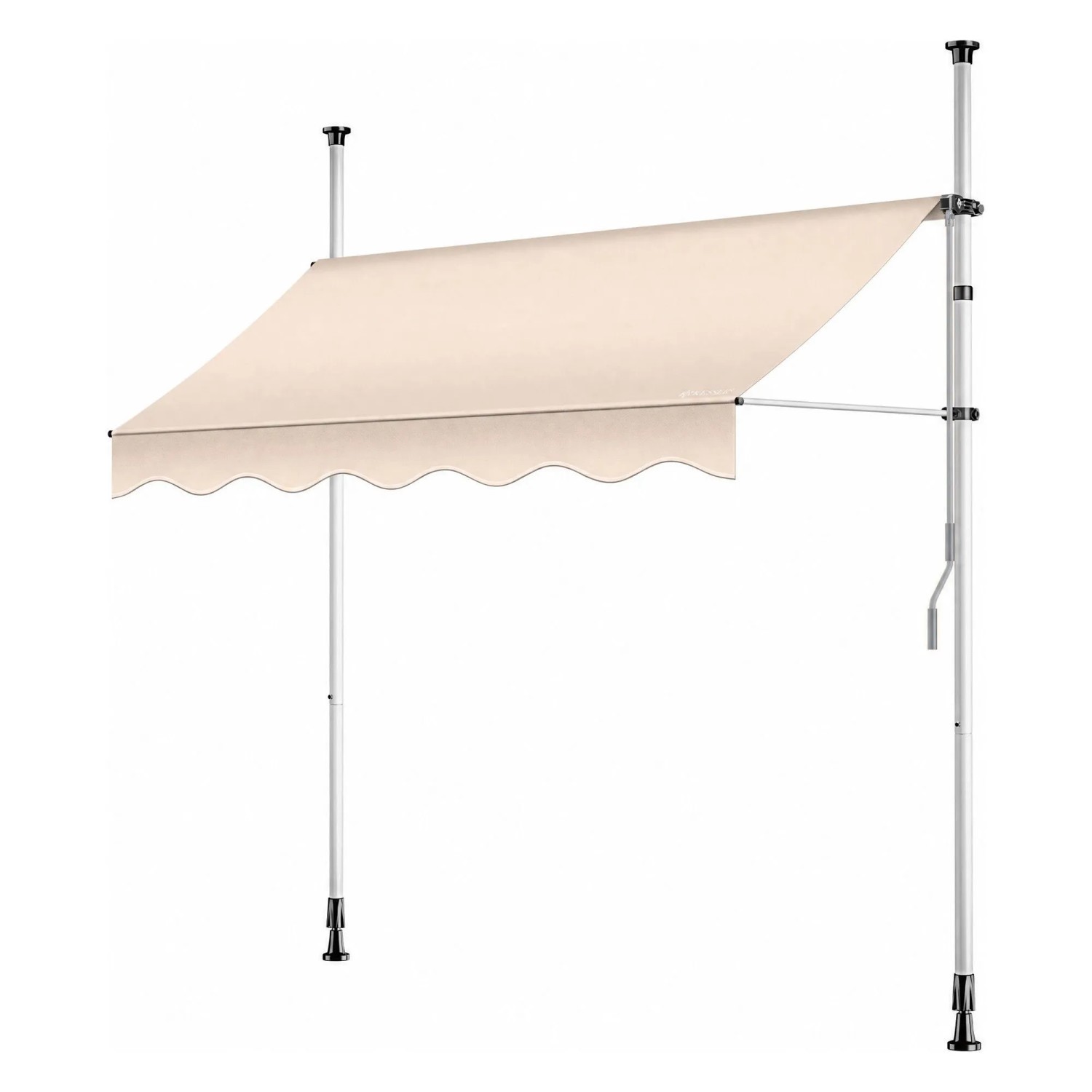 KESSER Klemmmarkise für Balkon mit Handkurbel Ohne Bohren 200 cm Beige