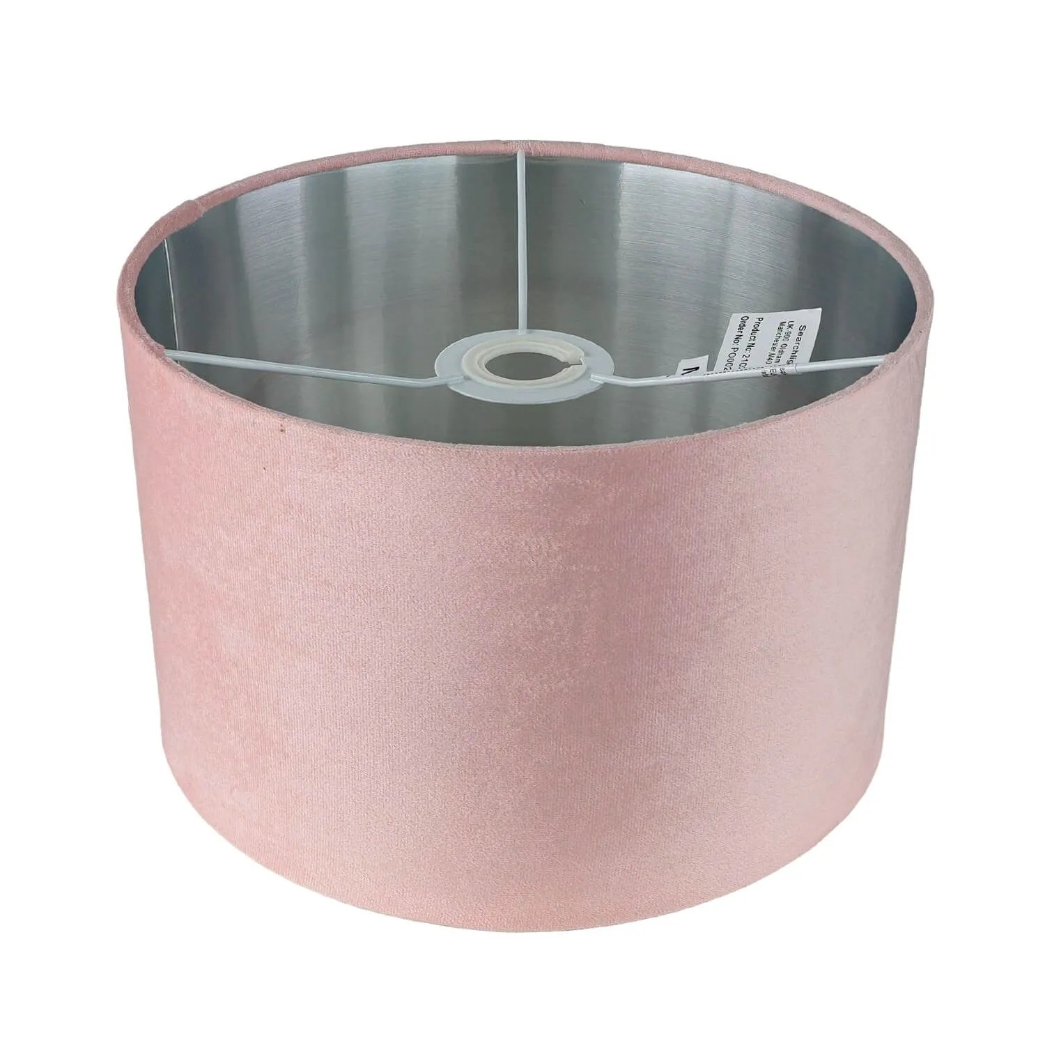 Licht-Erlebnisse Stoffschirm Rund Ø 28 cm E27 E14 Samt In Rosa Silber Für Hängelampen