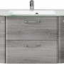 Pelipal Waschplatz Quickset 328, Graphit Struktur quer, 112 cm mit Glaswaschtisch.
