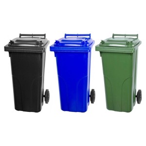 PROREGAL Mülltonnen SuperSparSet, 3x 120 Liter, grau, blau und grün.