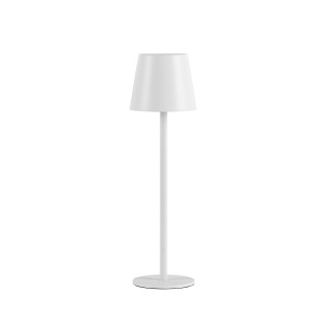 Weiße LED-Akku-Tischleuchte Euria von Just Light, 37 cm hoch, für Innen & Außen.