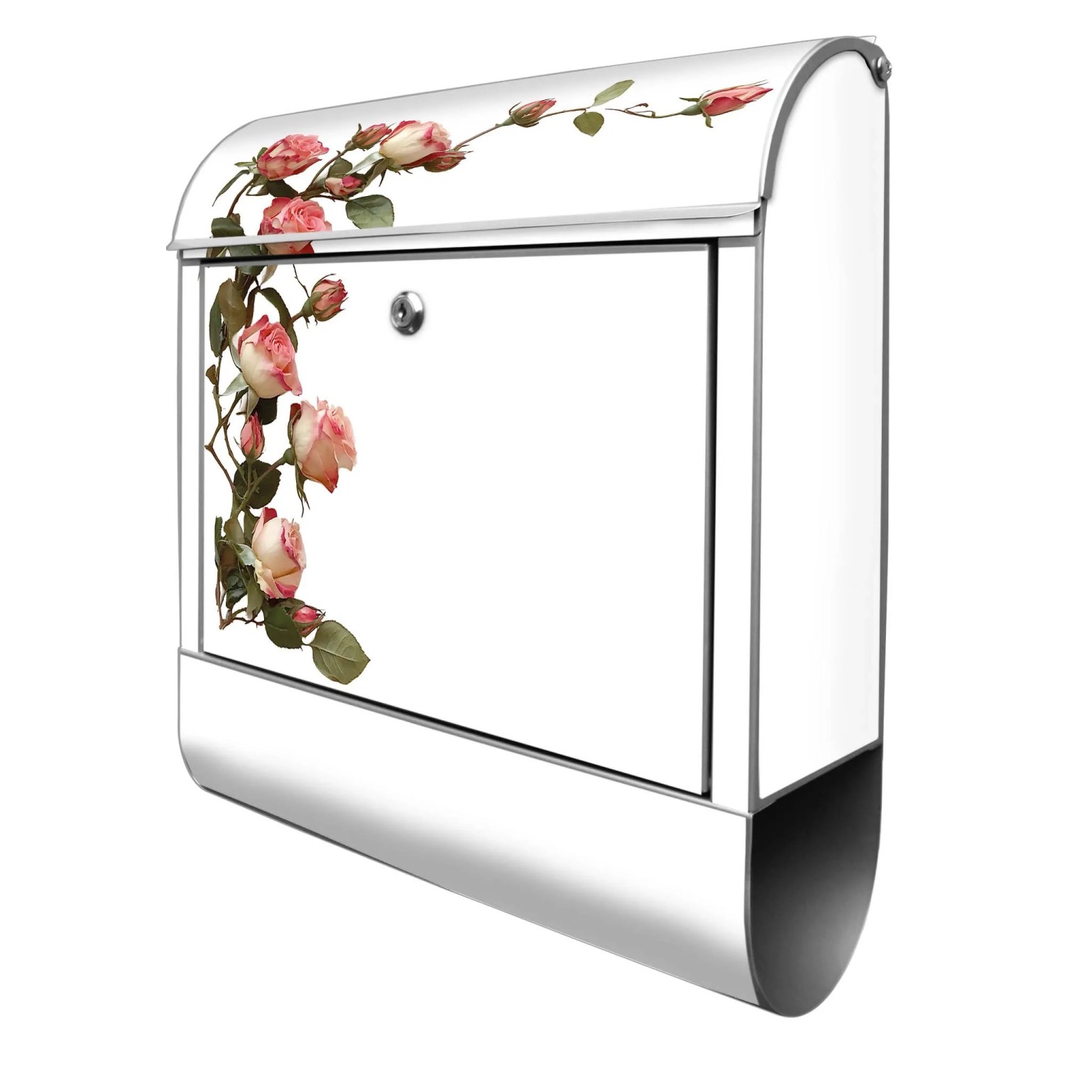 Banjado Design Briefkasten Silber Pulverbeschichtet 39x47x14cm 2 Schlüssel günstig online kaufen