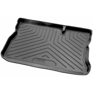 Schwarze Gummi Kofferraumwanne für Opel Corsa C (2000-2006) mit Rand, passgenaues Autozubehör.