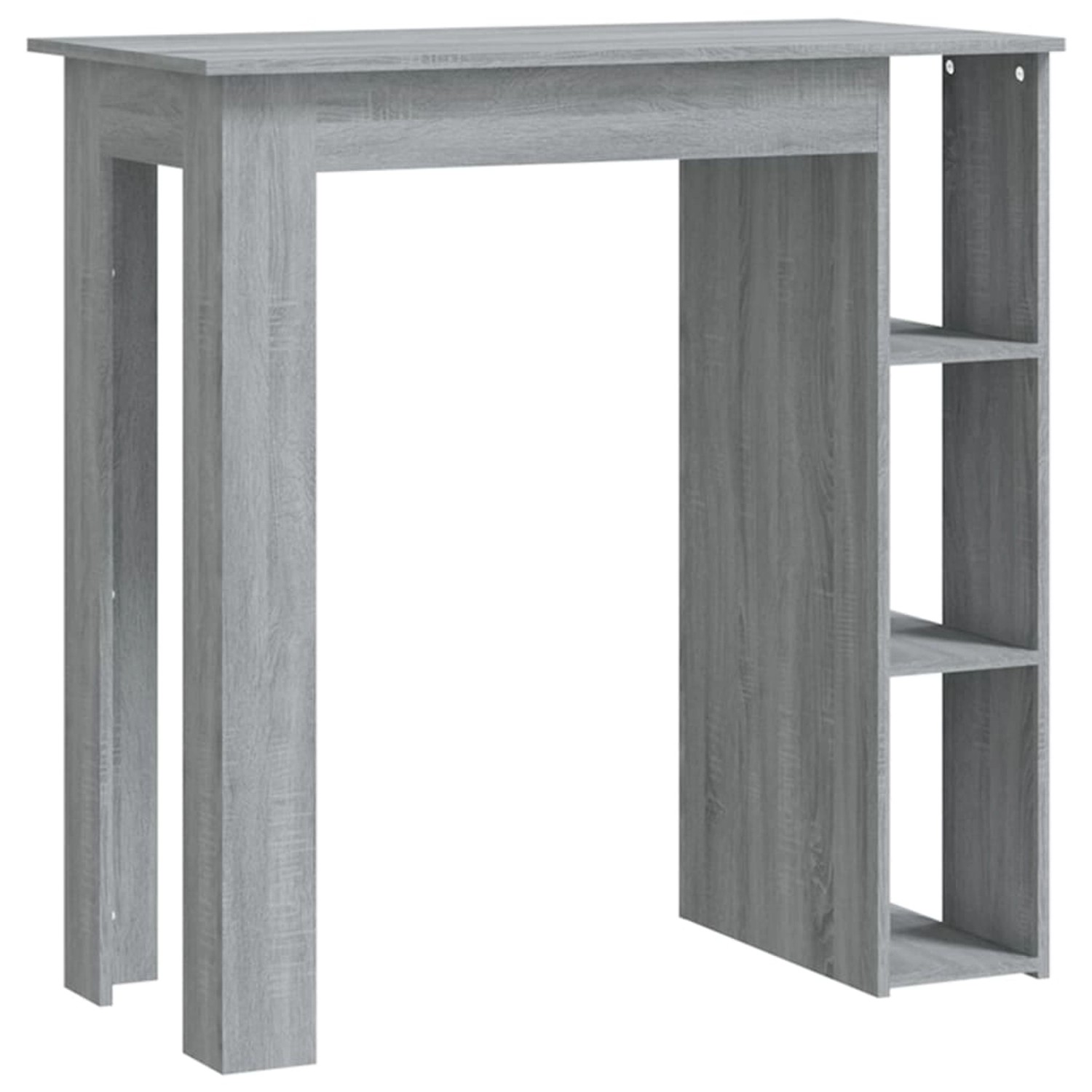 vidaXL Bartisch mit Regal Grau Sonoma 102x50x103,5 cm Holzwerkstoff günstig online kaufen