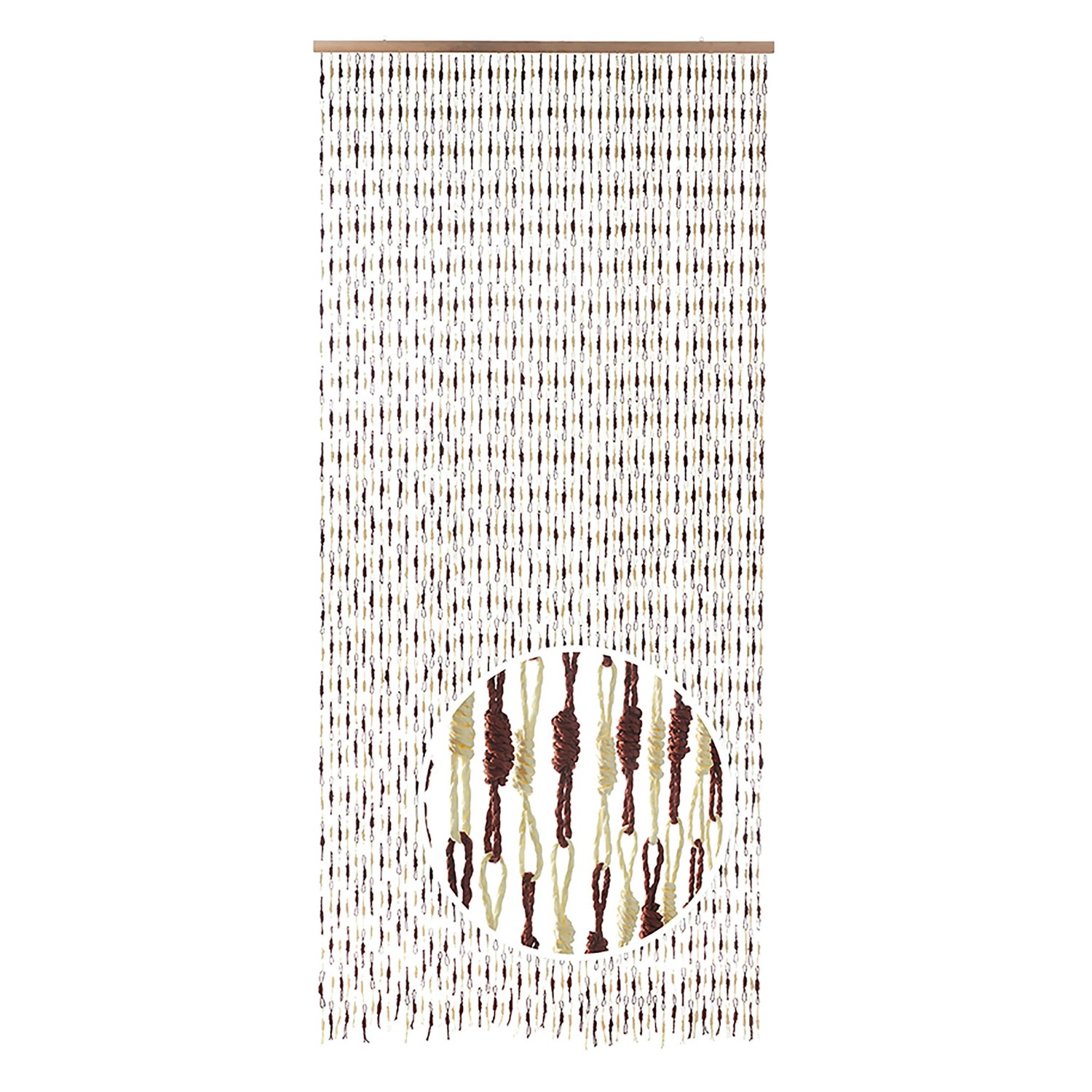 Kobolo Türvorhang aus Papier mit Knoten, beige-braun, 100x220 cm. Dekoartikel & Insektenschutz für Türen.
