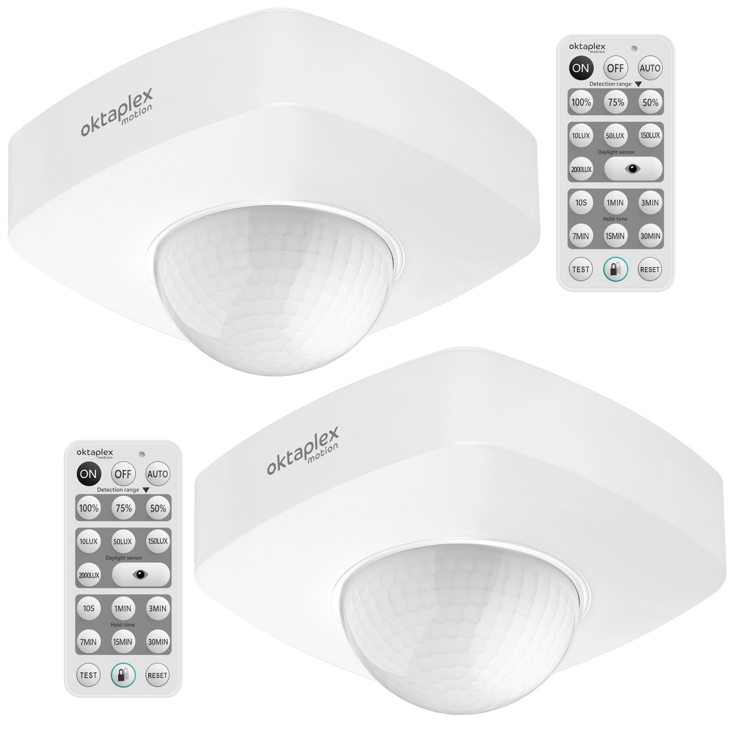 Oktaplex Tim Bewegungsmelder 360° Decke 2er Set inkl. Fernbedienung IP65 Au günstig online kaufen