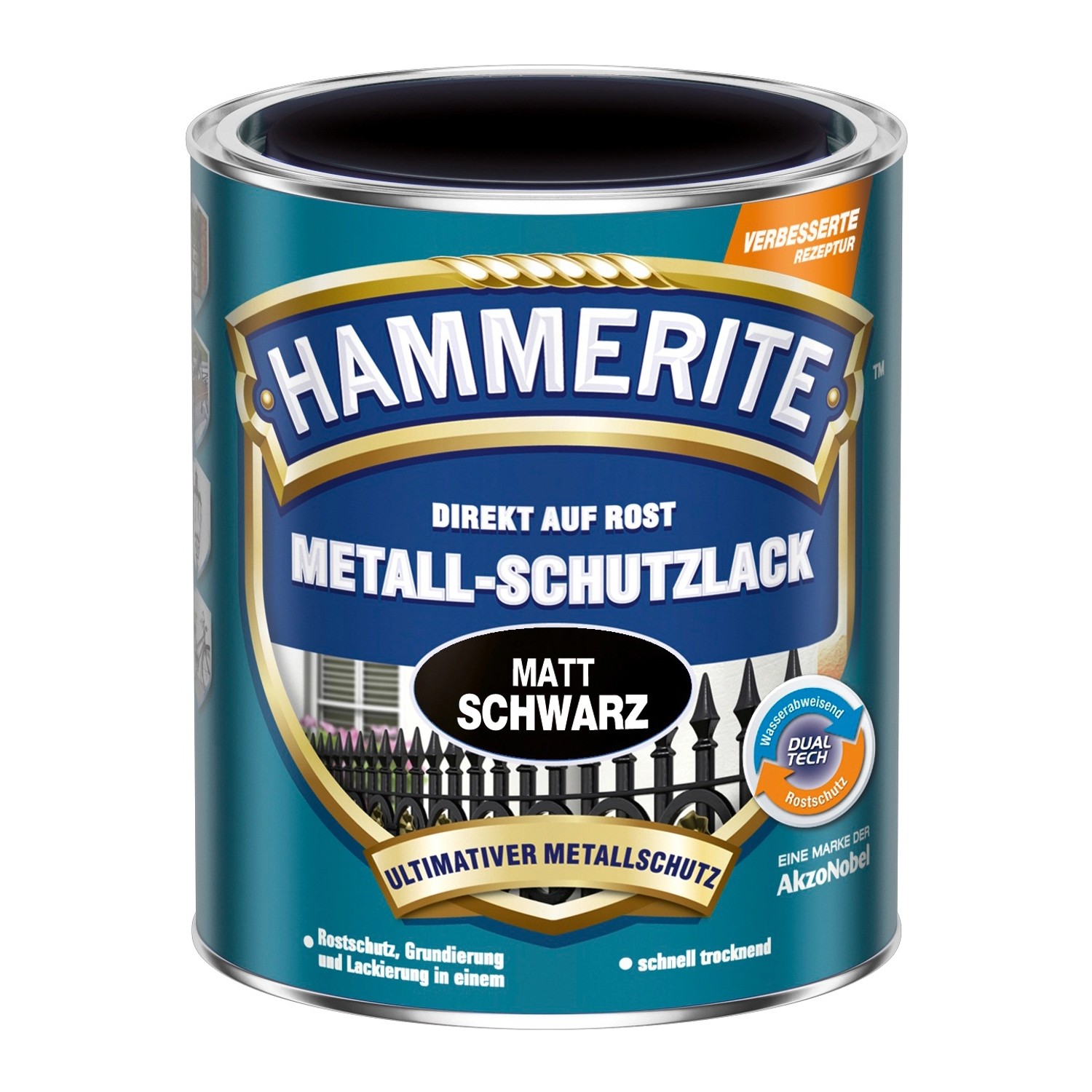 Hammerite Metall-Schutzlack Schwarz matt 750 ml günstig online kaufen