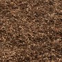 Nahaufnahme von feinem, braunem OBI Rindenmulch. Ideal zur Bodenabdeckung und Unkrautunterdrückung.