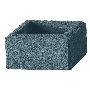 Graues Gartenmauer Pfeilerelement, 37x37x20 cm, strukturiert für Mauersysteme.