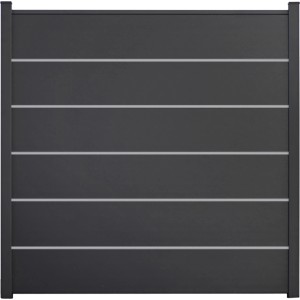 GroJa Steckzaun Premium Basicline, 180x180 cm, anthrazit, mit schmalen Aluminiumstreifen.