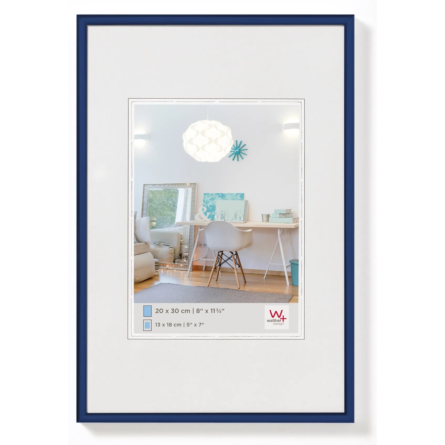 walther design New Lifestyle Kunststoff Bilderrahmen 24x30 cm Blau KV430L