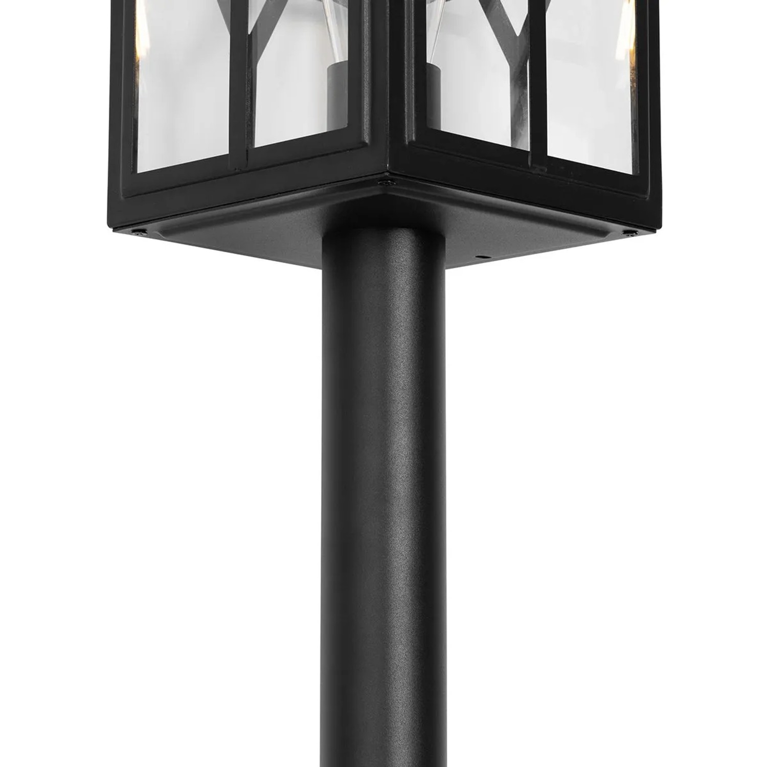 Schwarze QAZQA Dover Stehleuchte für den Außenbereich, 100 cm hoch, klassisches Design.