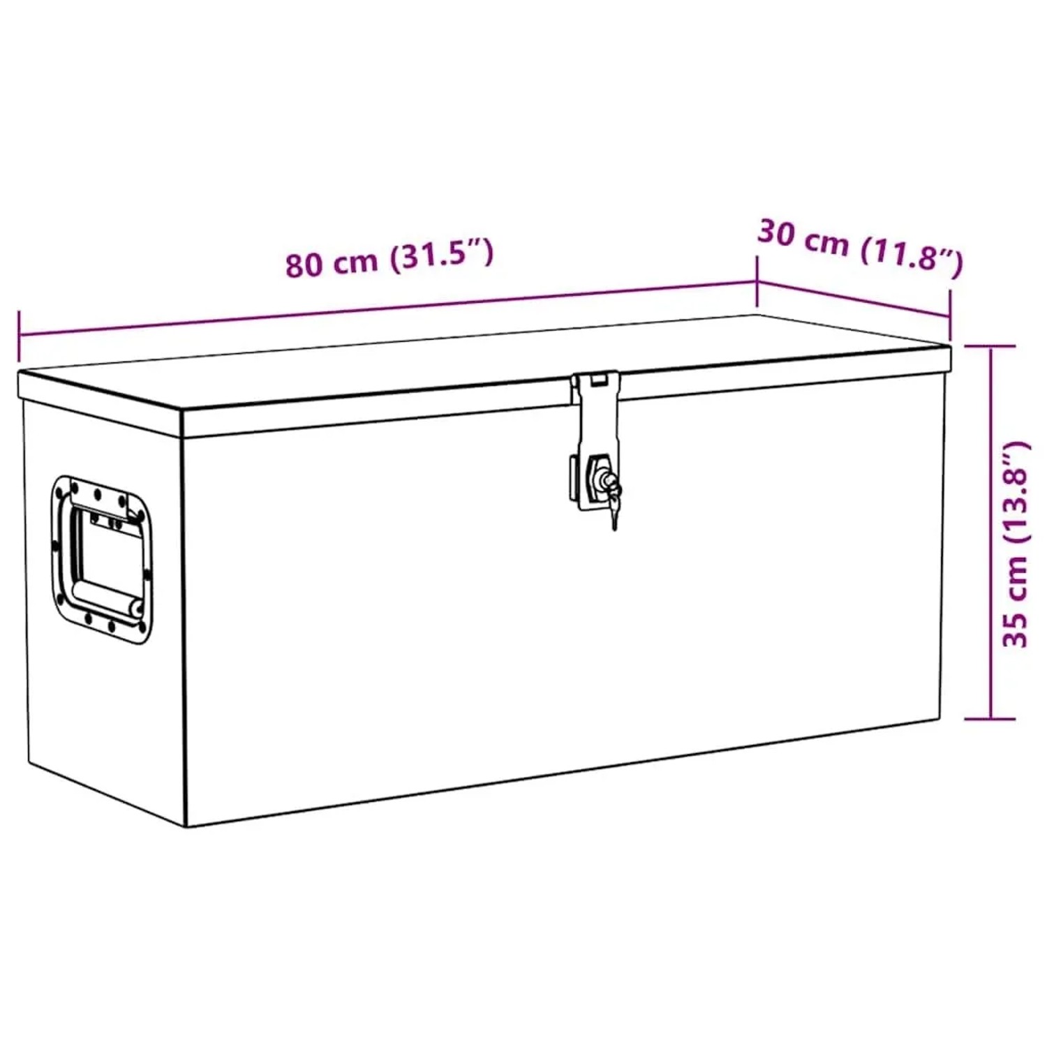 DELUKE Aluminiumbox Mit Deckel Abschließbar Alubox Deichselbox Alu Anhängerbox Werkzeugkiste Transportbox Metallkiste 80x30x35cm Schwarz_7