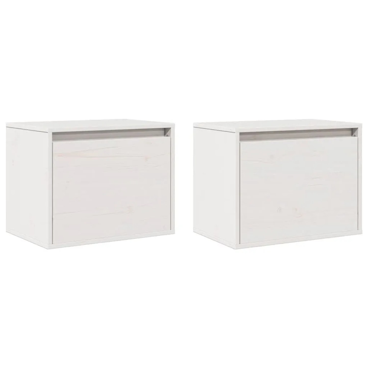 vidaXL Wandschränke 2 Stk Weiß 45x30x35 cm Massivholz Kiefer 813438