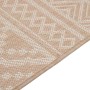 Brauner vidaXL Outdoor-Teppich Flachgewebe mit beigem Streifenmuster. Robustes PP für Terrasse & Balkon.
