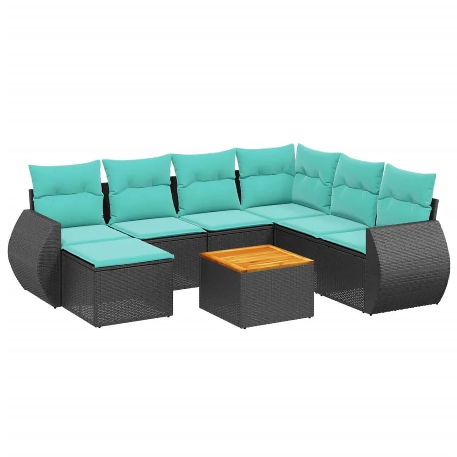 vidaXL 8-Tlg Gartensofa-Set mit Kissen Schwarz Polyrattan 3225119 günstig online kaufen