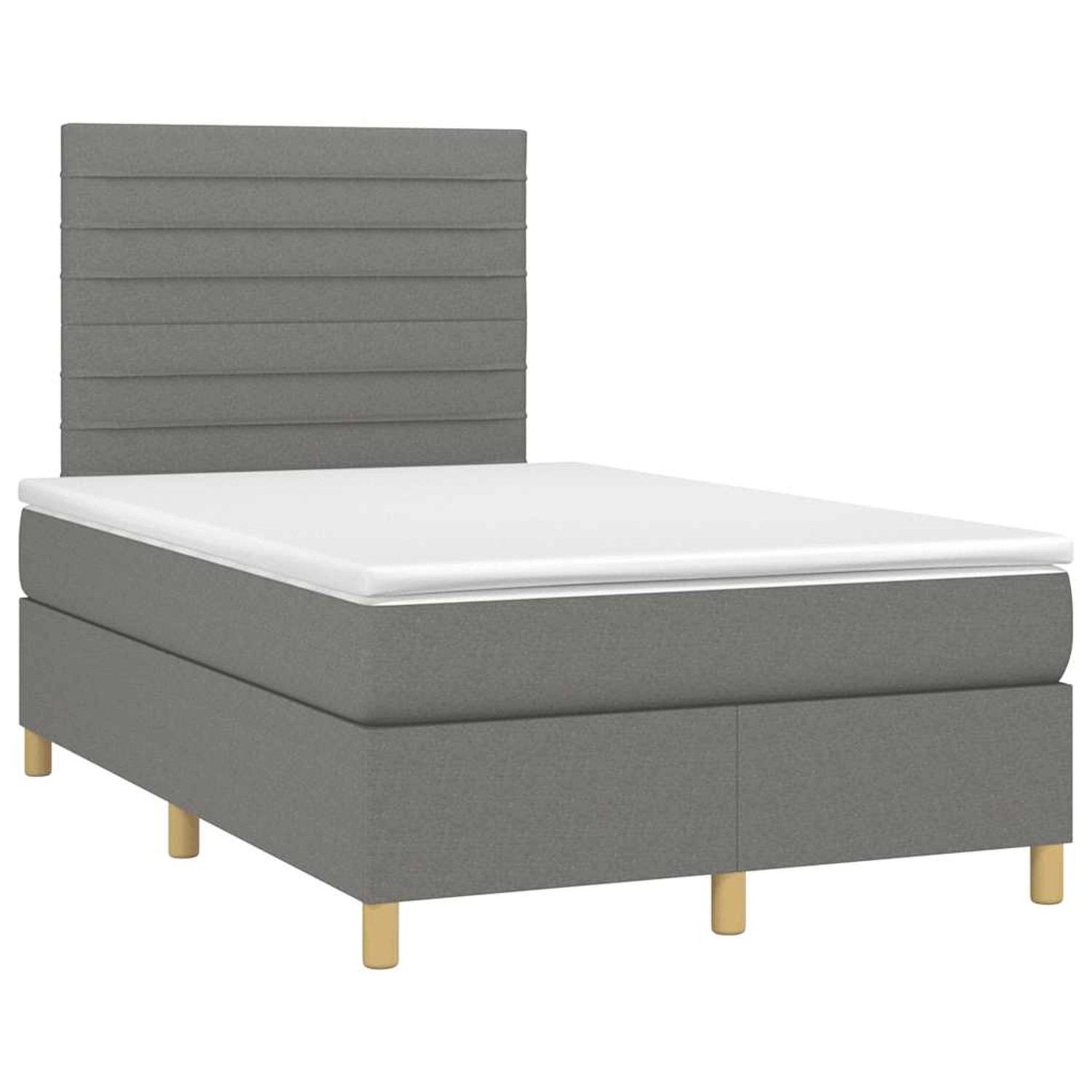 vidaXL Boxspringbett mit Matratze & LED Dunkelgrau 120x190 cm Stoff 3270254 günstig online kaufen