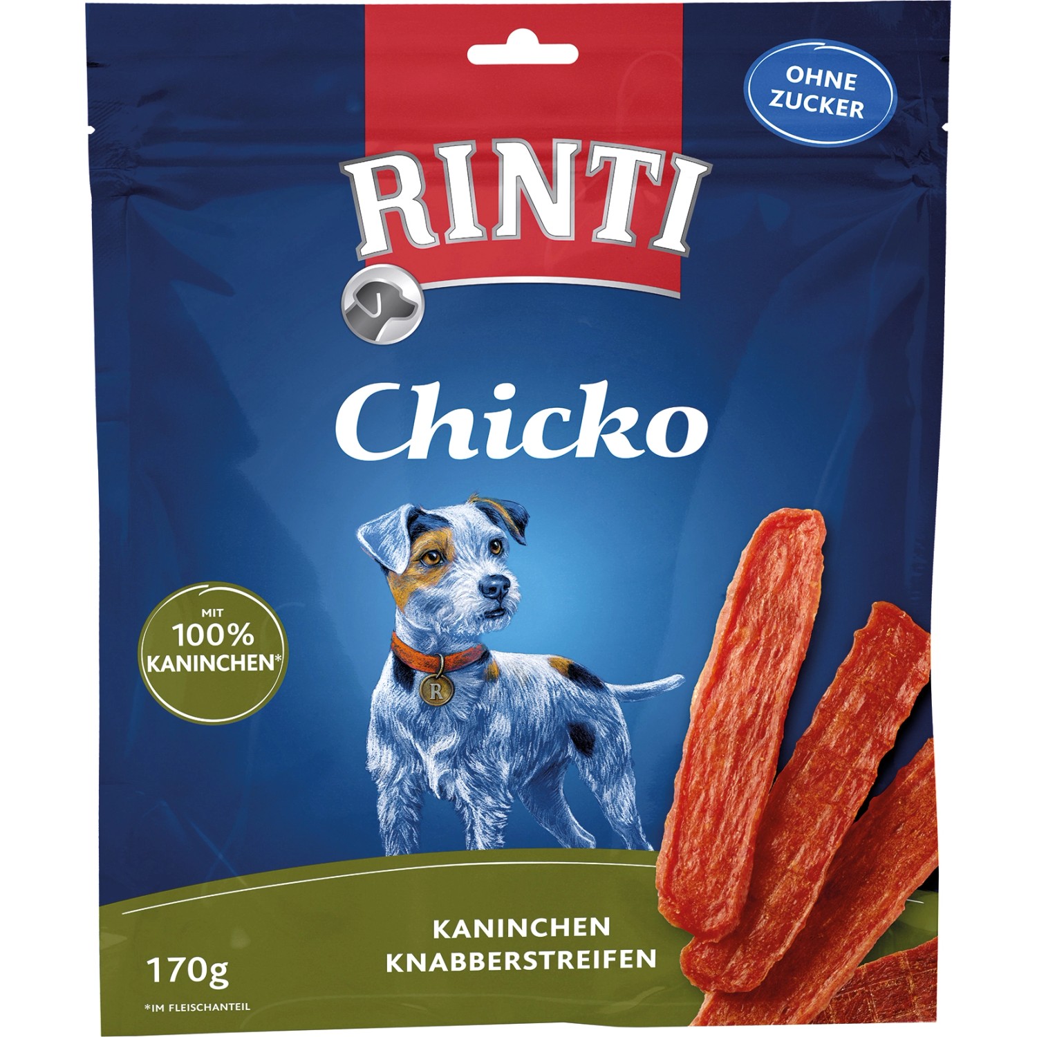 Rinti Hunde-Natursnacks Chicko Kaninchenstreifen 170 g