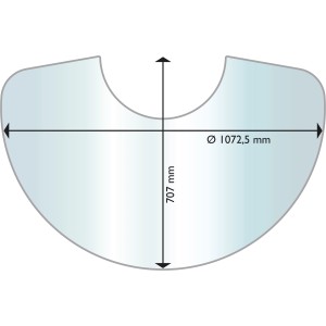 Aduro Glasbodenplatte Halbmond für Aduro 22 Serie, Zubehör für Kamine und Öfen.