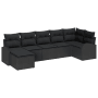 Schwarzes 7-teiliges Garten-Sofa-Set aus Poly Rattan von vidaXL für Garten und Terrasse.