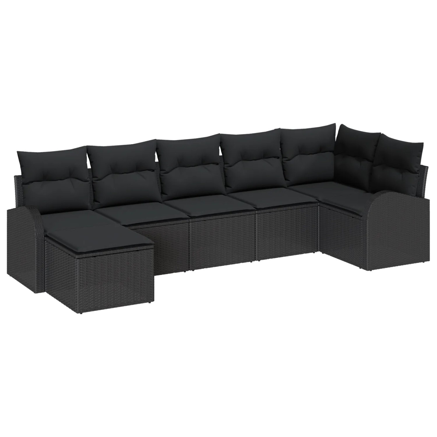vidaXL Garten-Sofa-Set 7-Tlg Schwarz Poly Rattan 3354802 günstig online kaufen