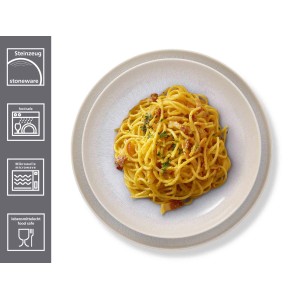 Ritzenhoff & Breker Laredo Teller-Set, 18-teilig, mit Pasta auf einem Teller. Geschirr aus Steinzeug.
