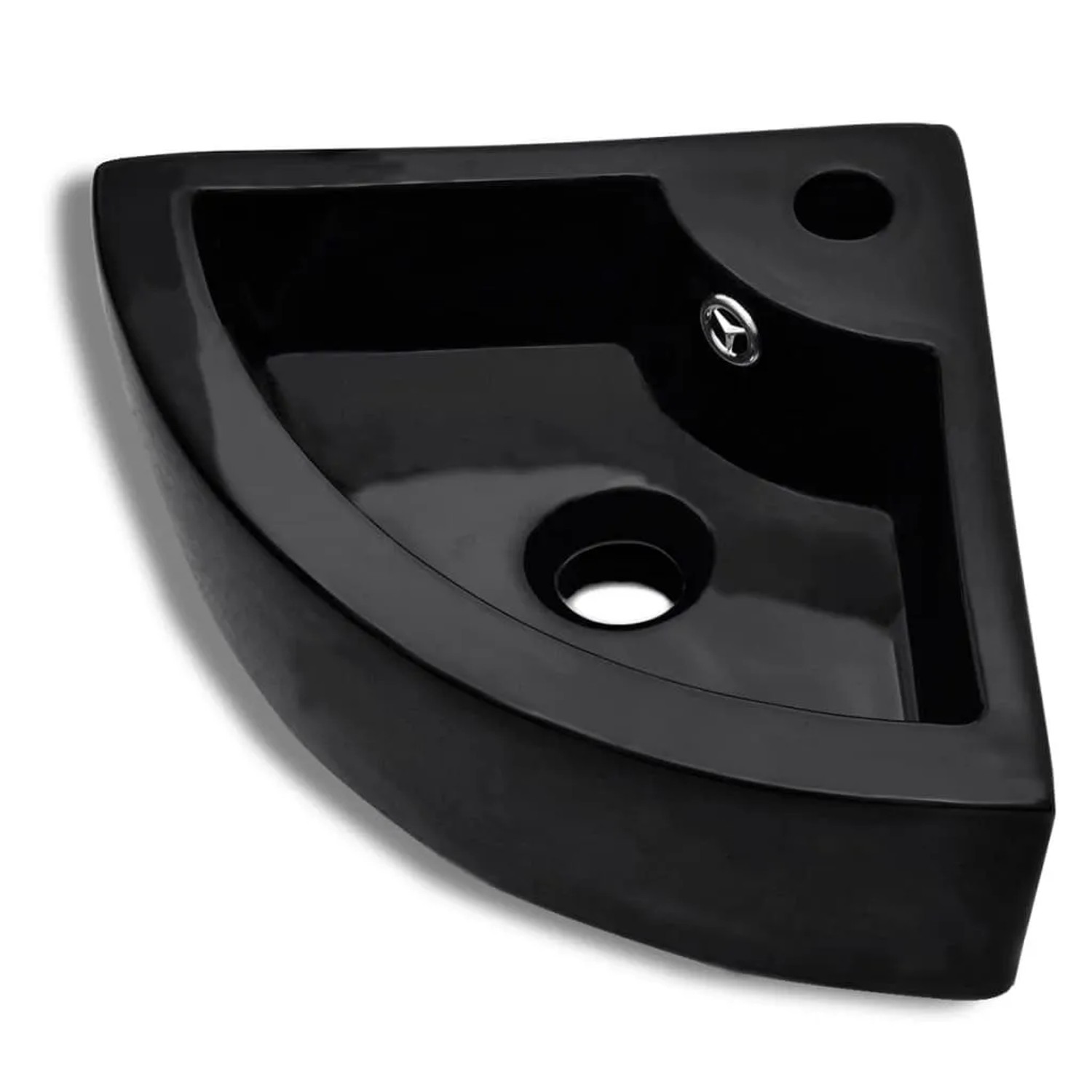 vidaXL Waschbecken mit Überlauf 45 x 32 x 12,5 cm Schwarz 141924 günstig online kaufen