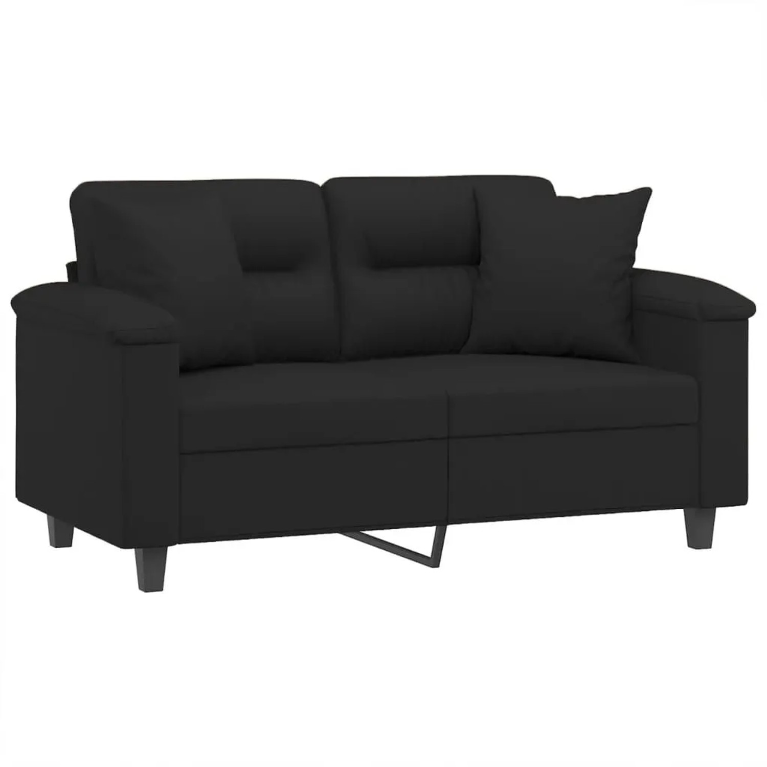 vidaXL 2-Sitzer-Sofa mit Kissen Schwarz 120 cm Mikrofasergewebe 3200968 günstig online kaufen